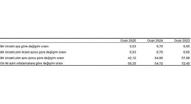 Tüik: Tüketici fiyat endeksi (TÜFE) yıllık %42,12, aylık %5,03 arttı