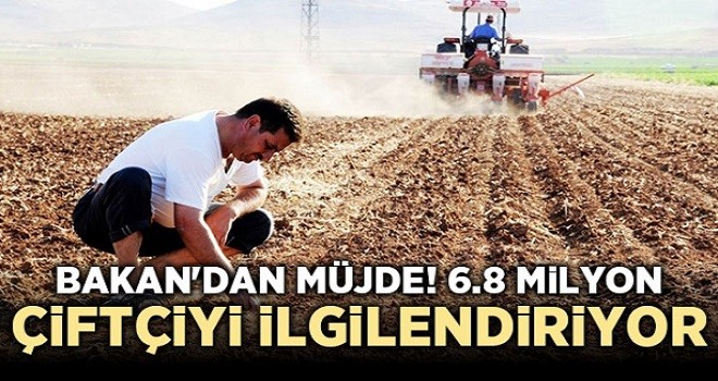 Bakan Pakdemirli'den 6.8 milyon vatandaşa müjde!