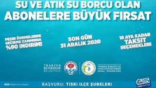 Trabzon'da su abonelerine müjde