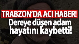 Trabzon'da dereye düşen yaşlı adam öldü