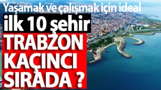 Türkiye'nin en yaşanabilir şehirleri açıklandı! Trabzon kaçıncı sırada?