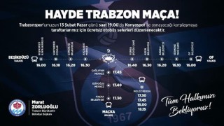 Büyükşehir Trabzonspor Taraftarını ücretsiz taşıyacak 