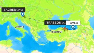 Trabzon’dan Zagreb’e giden özel uçak heyecan yarattı