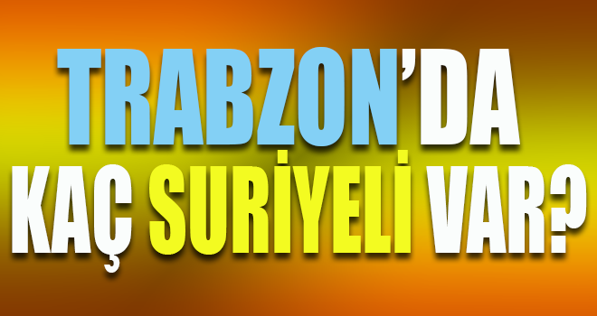 Trabzon'da Kaç Suriyeli Var?