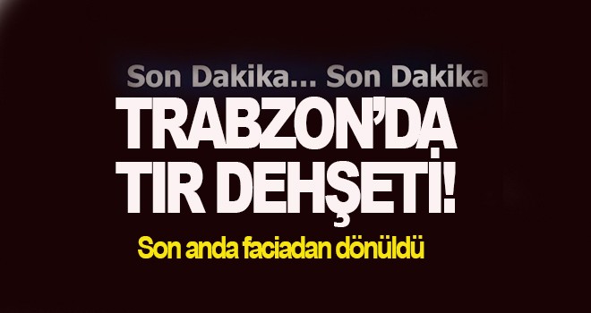 Trabzon'da korkutan kaza! Kontrolden çıkan tır...