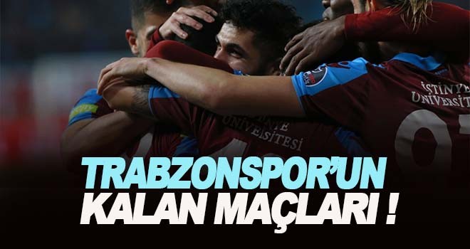 Trabzonspor'un kalan maçları! Karaman gözünü ayırmıyor...