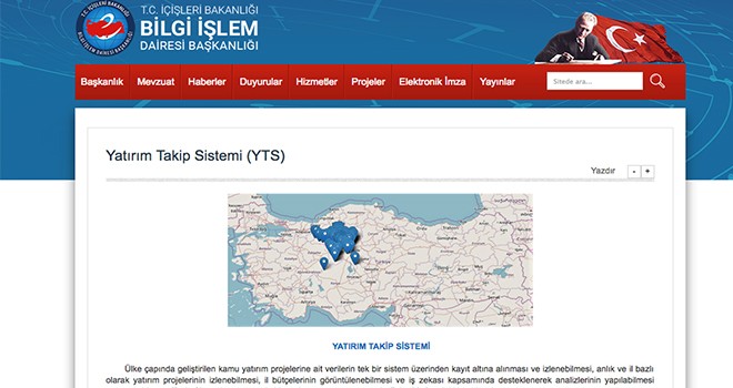 Trabzon Yatırımları İl Yatırım Takip Sistemi ile Valilik Sitesinde